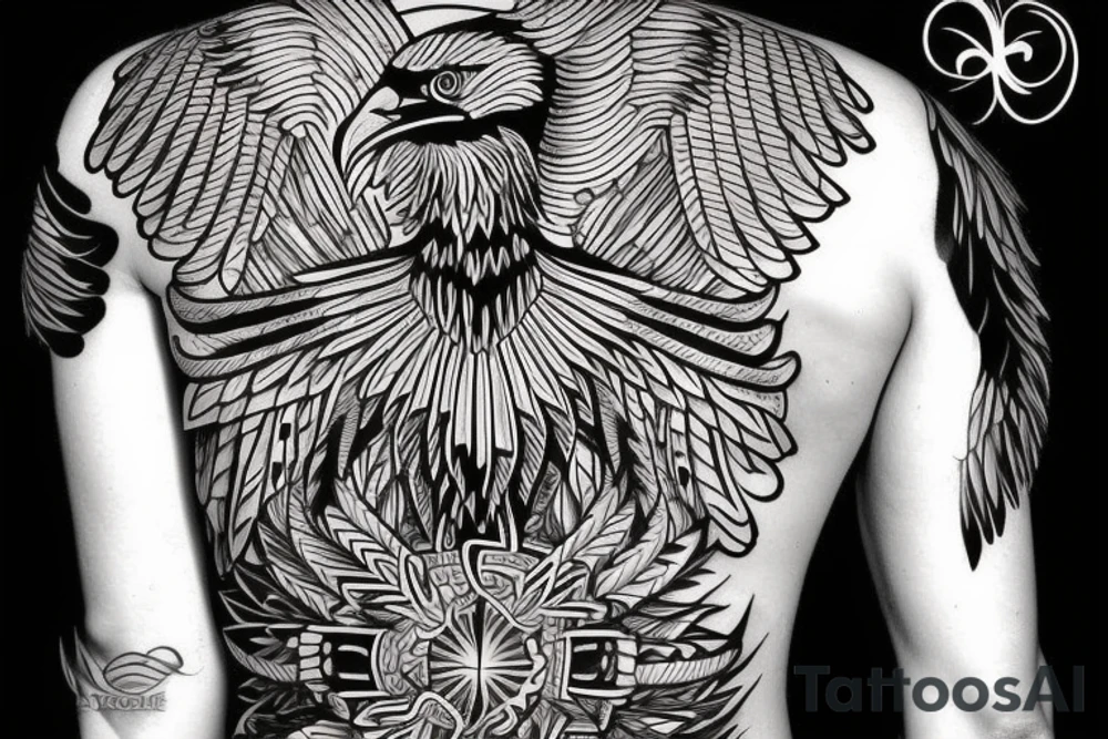 eagle holding libra scale tattoo idea