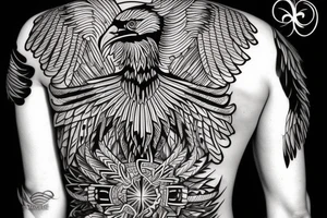 eagle holding libra scale tattoo idea