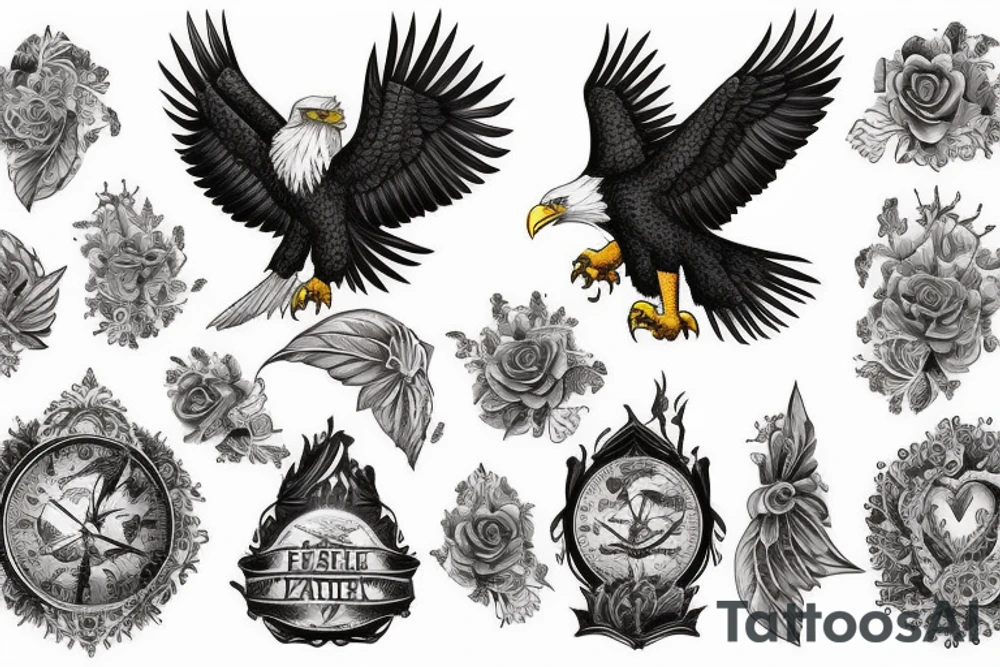 eagle holding liberty scale tattoo idea