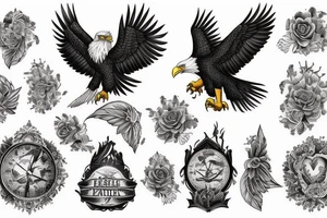 eagle holding liberty scale tattoo idea