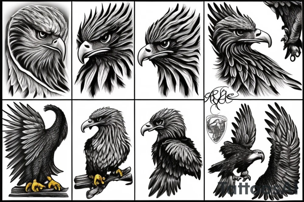 eagle holding liberty scale tattoo idea