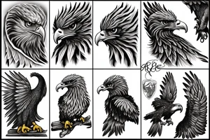 eagle holding liberty scale tattoo idea