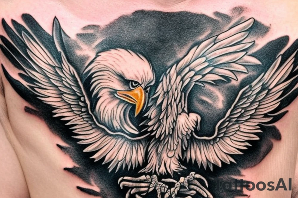 eagle holding liberty scale in its talons tattoo idea