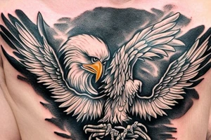 eagle holding liberty scale in its talons tattoo idea