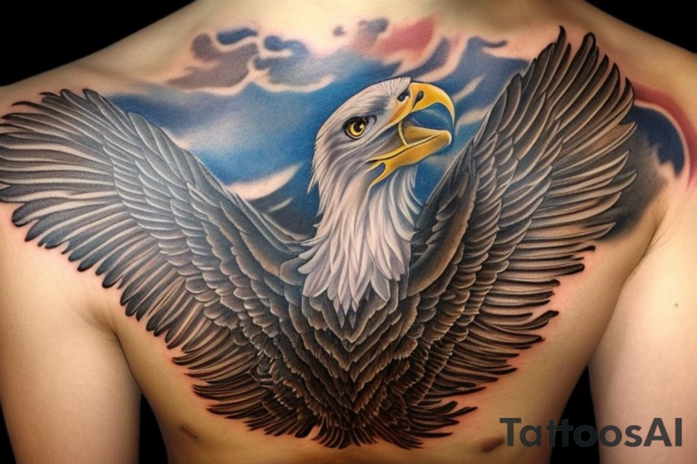 The focal point of the tattoo would be a majestic eagle, symbolizing strength, freedom, and power. The eagle would be depicted in a dynamic pose, with its wings outstretched, ready to take flight. The intricate details of the eagle's feathers would be skillfully rendered to give a sense of realism and texture.

In its formidable claws, the eagle would firmly grip the scales of Libra, representing balance, justice, and harmony. tattoo idea