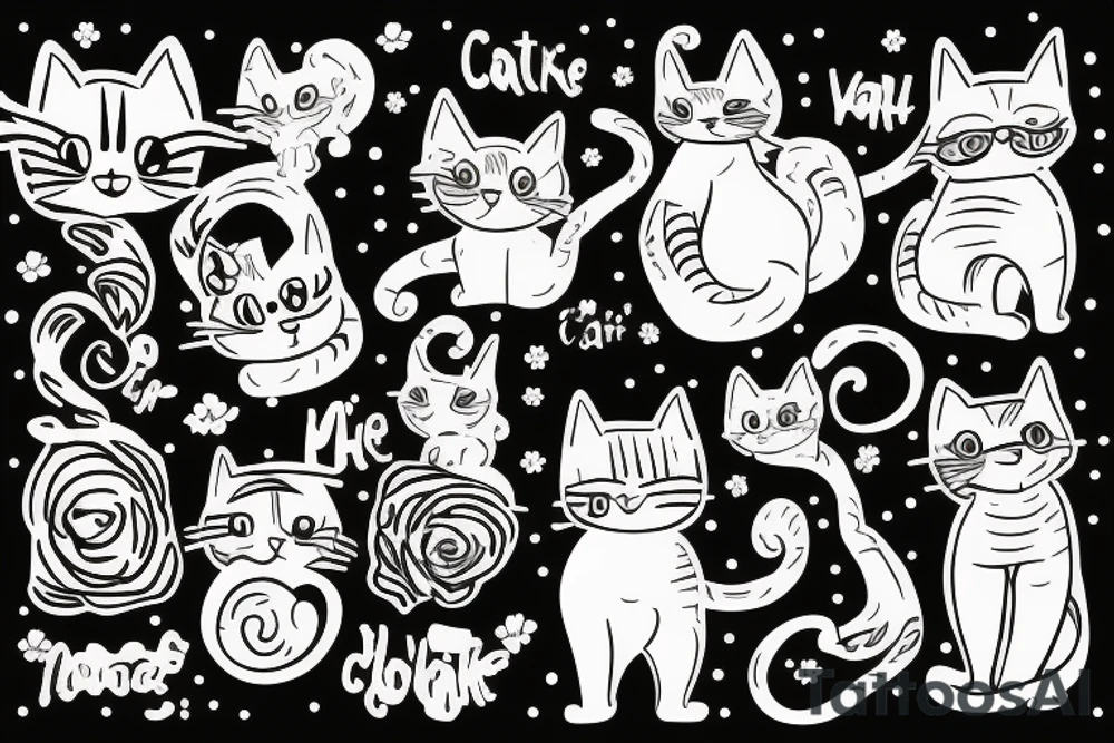 cat in the cake tattoo idea