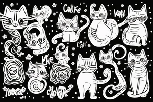 cat in the cake tattoo idea