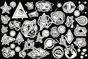 quantum two charged molecules tattoo idea