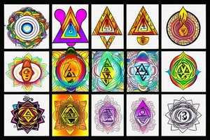 chakras colored tattoo idea