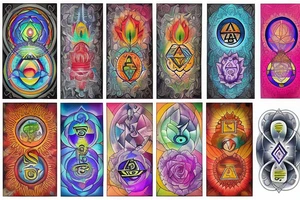 chakras colored tattoo idea