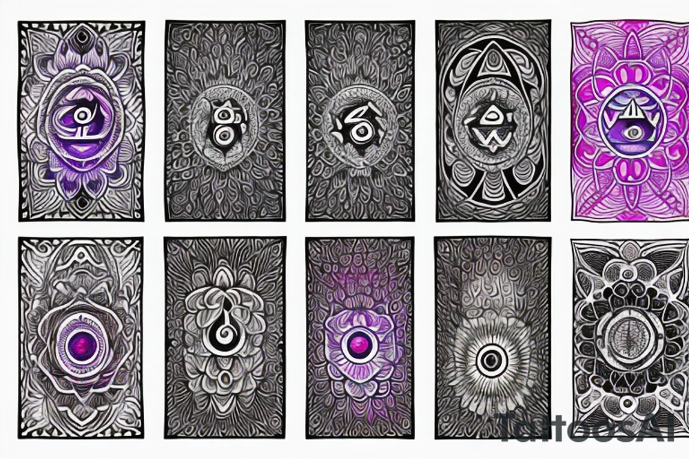 chakras colored tattoo idea