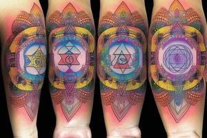 chakras colored tattoo idea