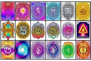 chakras colored tattoo idea