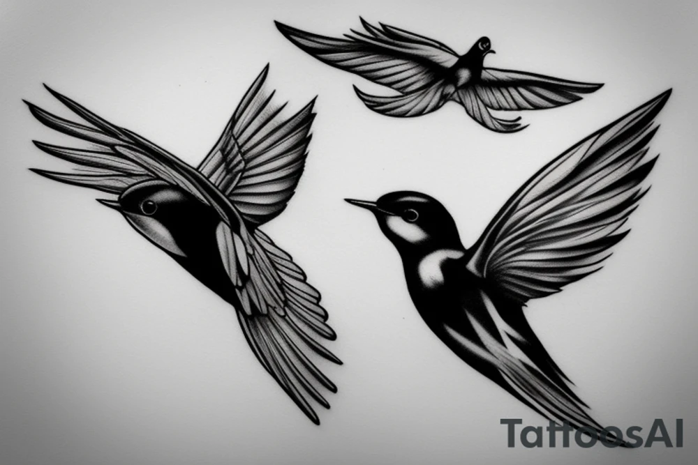 Swallow in flight tattoo idea