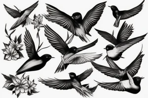 Swallow in flight tattoo idea