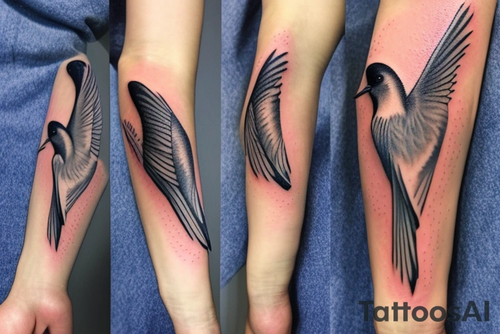 Swallow in flight tattoo idea