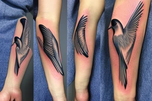 Swallow in flight tattoo idea