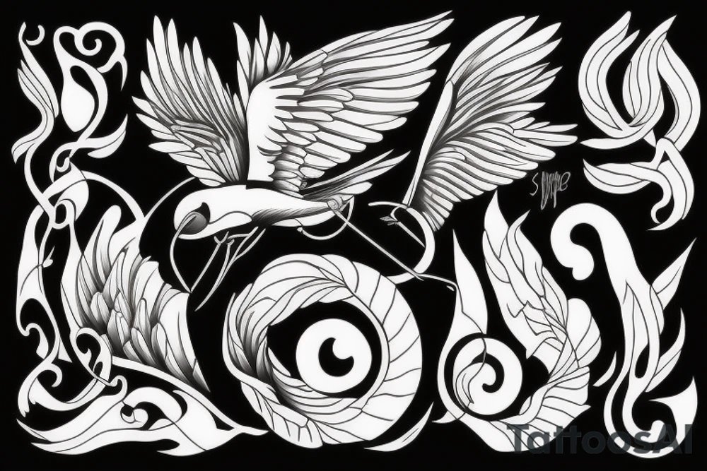 Swallow in flight tattoo idea