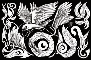 Swallow in flight tattoo idea