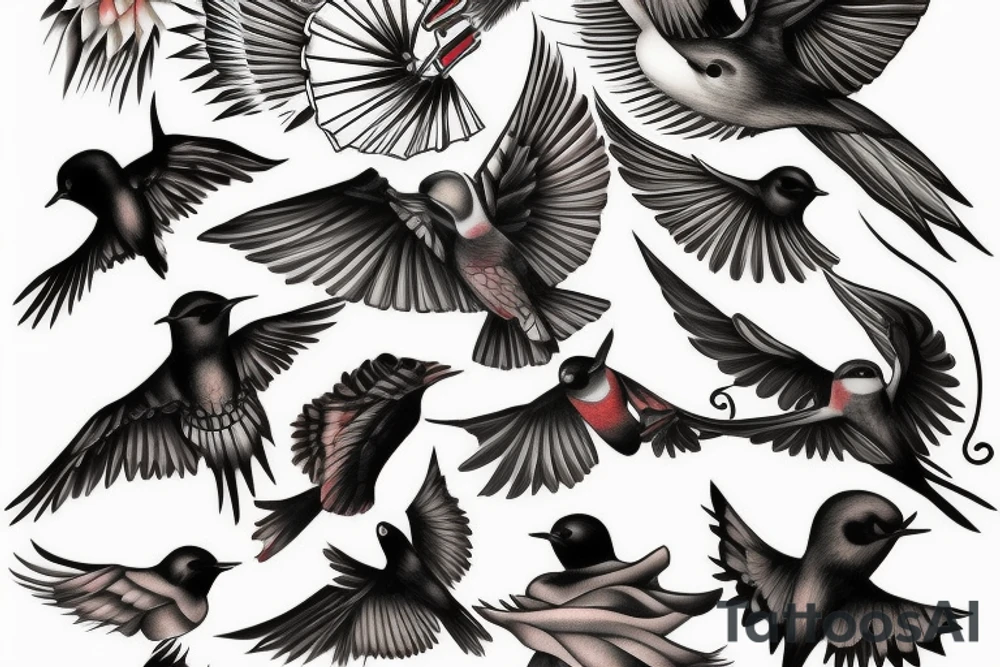 Swallow in flight tattoo idea