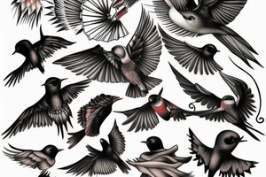 Swallow in flight tattoo idea