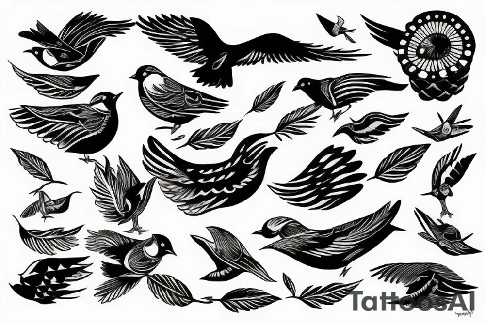A bird depicting freedom from the control of others tattoo idea