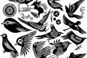 A bird depicting freedom from the control of others tattoo idea