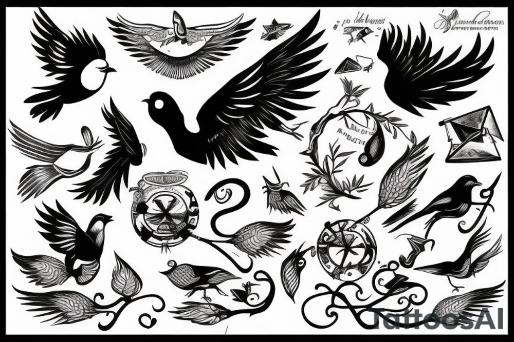 A bird depicting freedom from the control of others tattoo idea