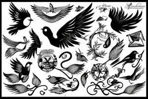 A bird depicting freedom from the control of others tattoo idea