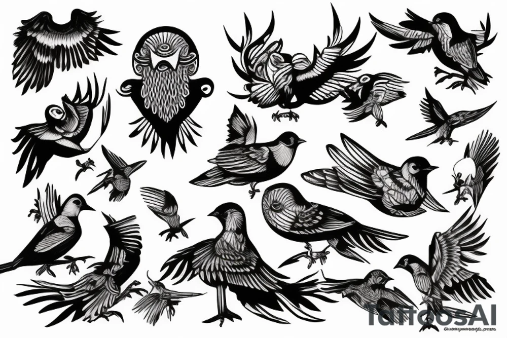 A bird depicting freedom from the control of others tattoo idea