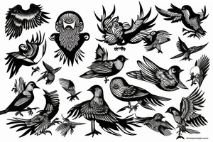 A bird depicting freedom from the control of others tattoo idea