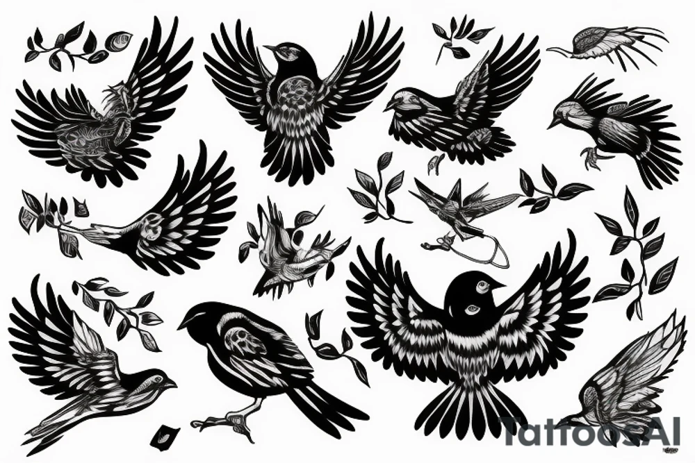 A bird depicting freedom from the control of others tattoo idea