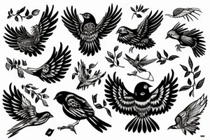 A bird depicting freedom from the control of others tattoo idea