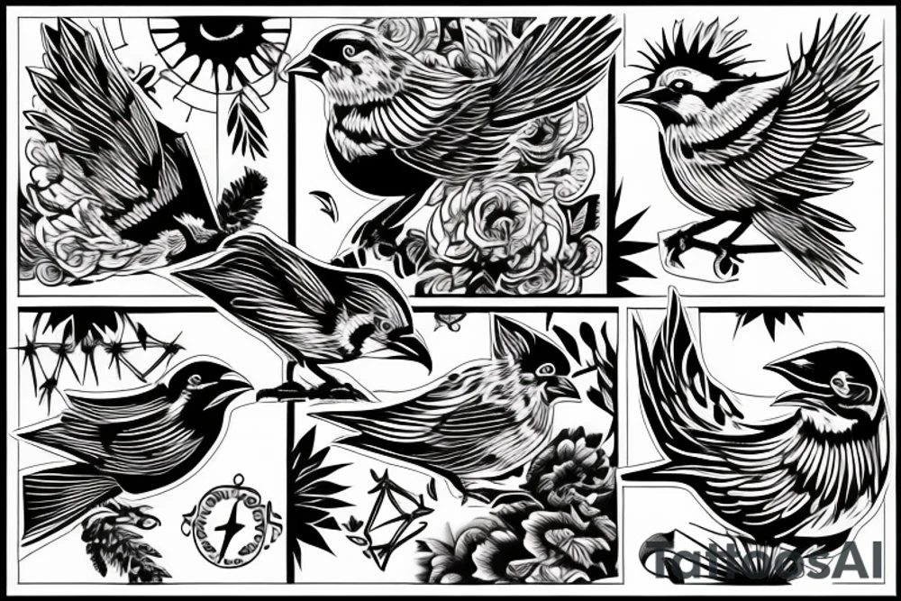 A bird depicting freedom from the control of others tattoo idea