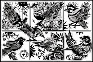 A bird depicting freedom from the control of others tattoo idea