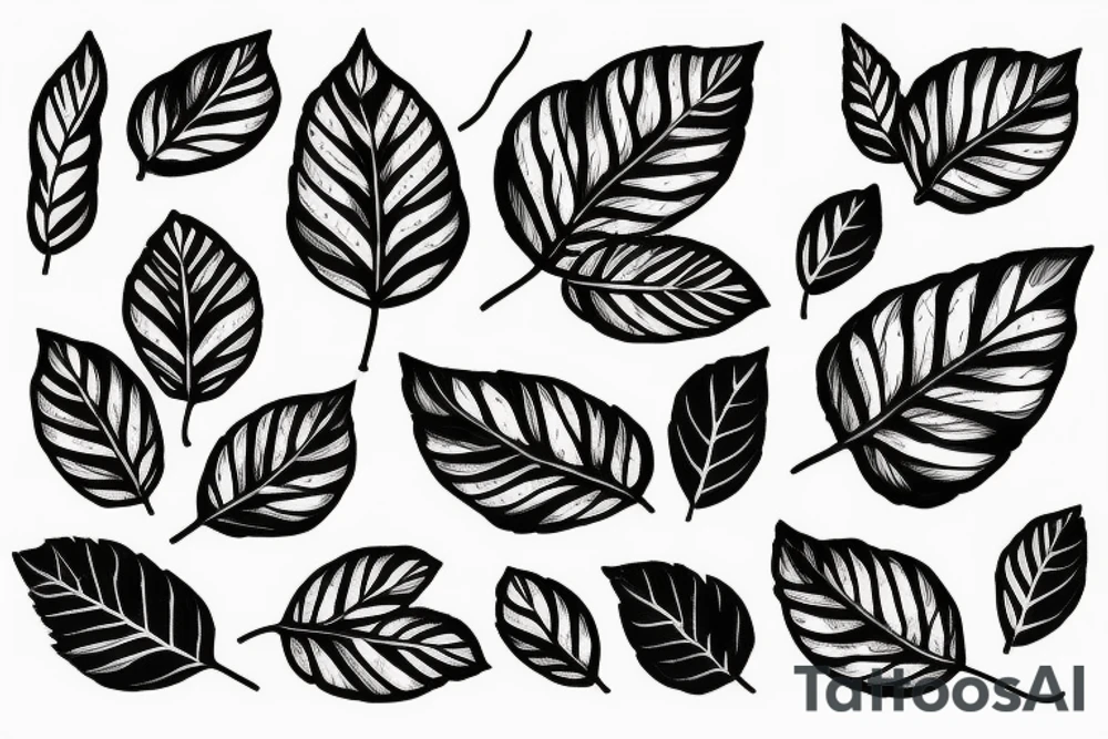 2 branche with leaves tattoo idea