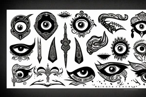 A dagger with an eye tattoo idea