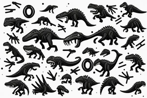 A tiny Dino with grabbers in his hands tattoo idea