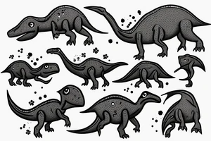 A tiny Dino with grabbers in his hands tattoo idea