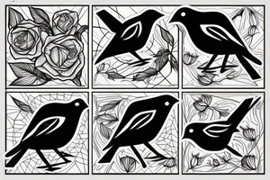 Flying robin holding a rose in it's beak tattoo idea
