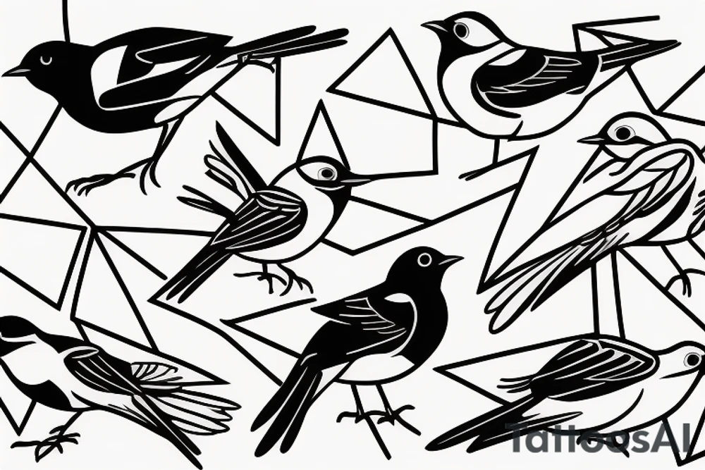 Action shot of a flying robin tattoo idea