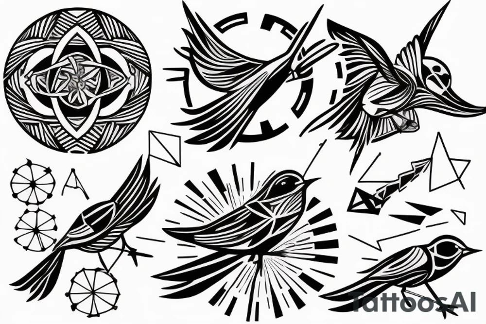 Action shot of a robin mid-flight tattoo idea