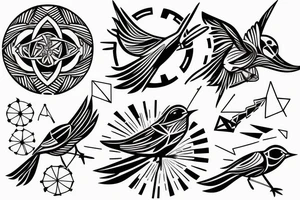 Action shot of a robin mid-flight tattoo idea