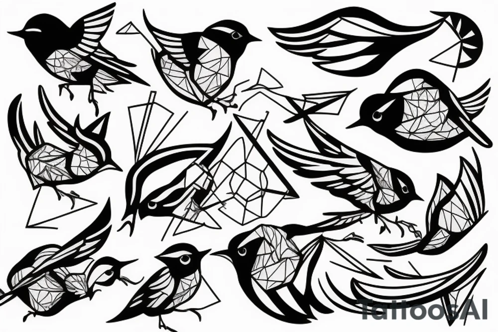 Action shot of a robin mid-flight tattoo idea