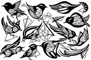 Action shot of a robin mid-flight tattoo idea