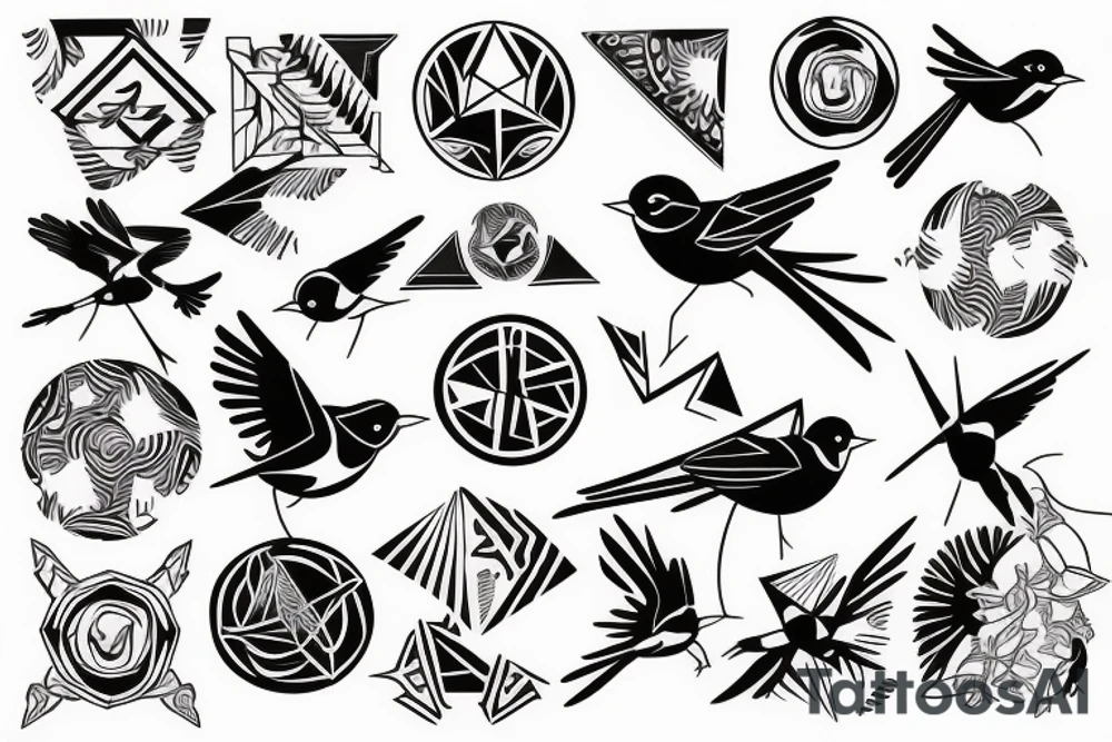 Action shot of a robin mid-flight tattoo idea