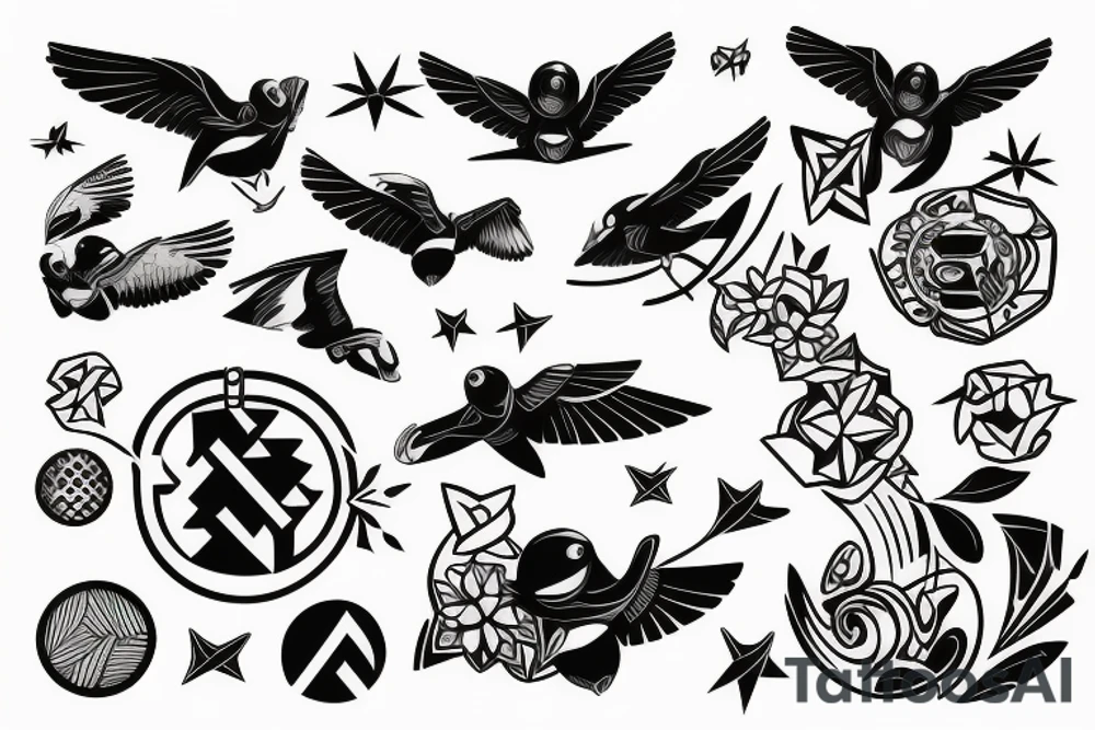 robin mid-flight tattoo idea
