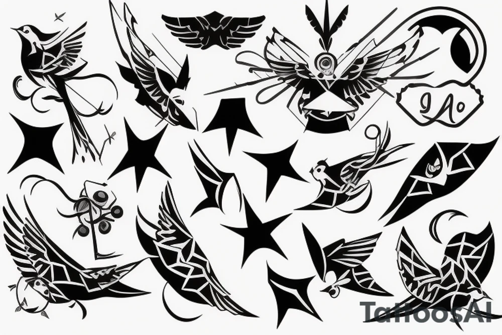 robin mid-flight tattoo idea