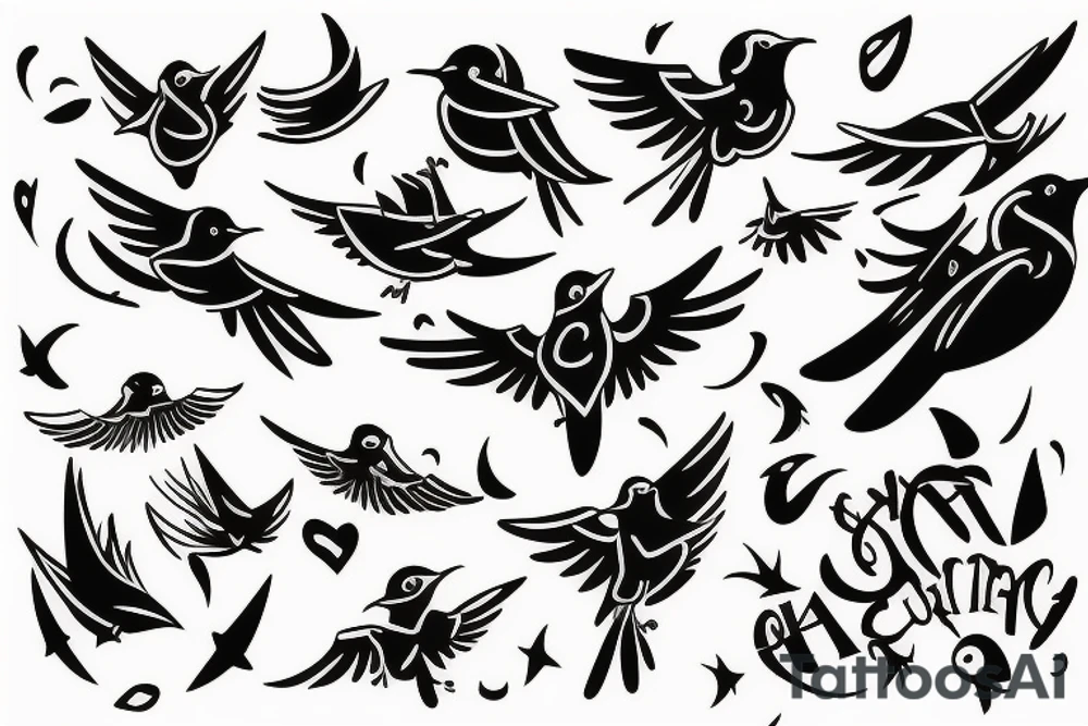 robin mid-flight tattoo idea