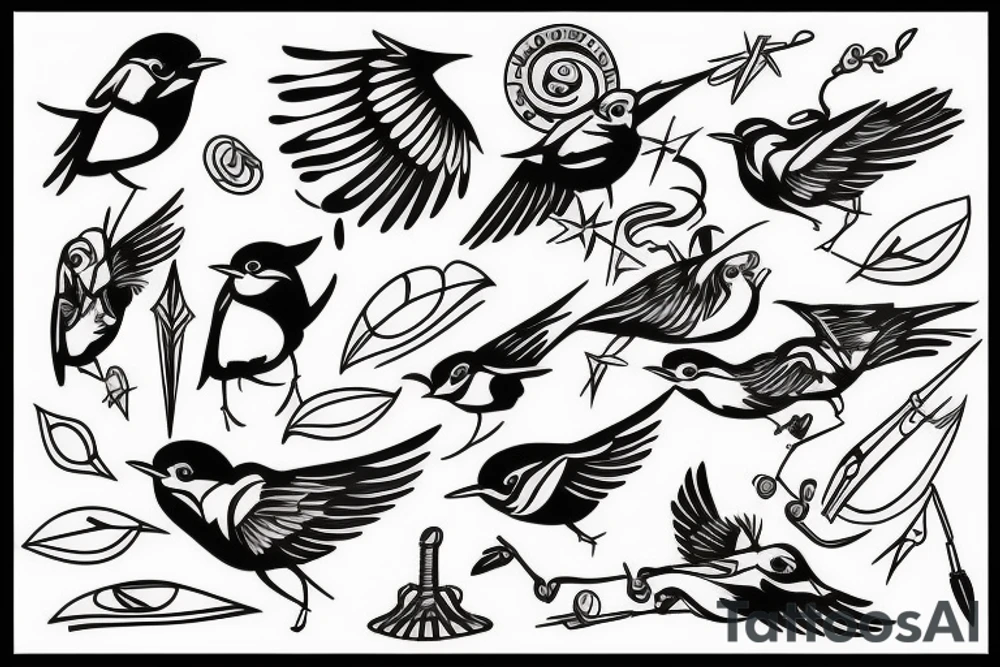 robin mid-flight tattoo idea